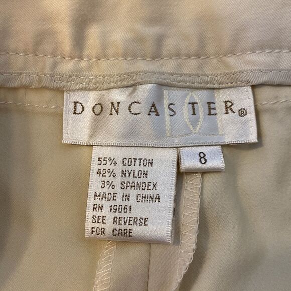 Doncaster Women’s 8 Straight Khaki Pant Zipper Pockets Drawstring Tie - Picture 4 of 4
